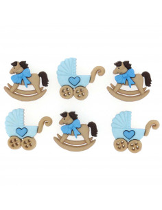 Lot de boutons Dress It Up - Horse & Buggy-Boy