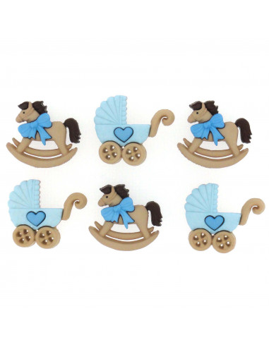 Lot de boutons Dress It Up - Horse & Buggy-Boy