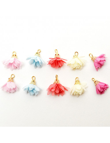 Lot de mini pompons fleurs Dress It Up - Flower Tassels color 3