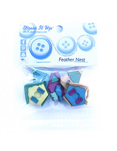 Lot de boutons Dress It Up - Feather Nest