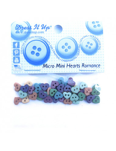 Lot de boutons Dress It Up - Micro Mini Hearts Romance