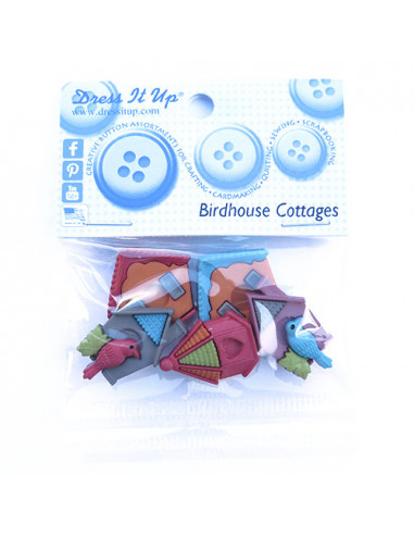 Lot de boutons Dress It Up - Birdhouse Cottages