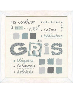 Lili Points - Fiche point de croix - Gris