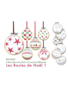 Lili Points - Les Boules de Noël 1 - Fiche de broderie au point de croix compté