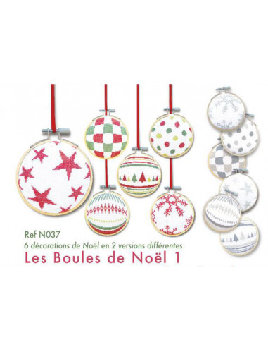 Lili Points - Les Boules de Noël 1 - Fiche de broderie au point de croix compté