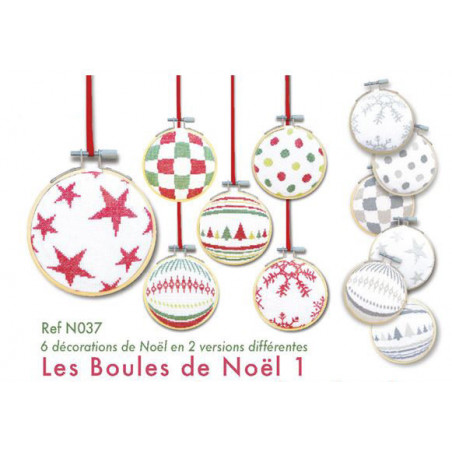 Lili Points - Les Boules de Noël 1 - Fiche de broderie au point de croix compté