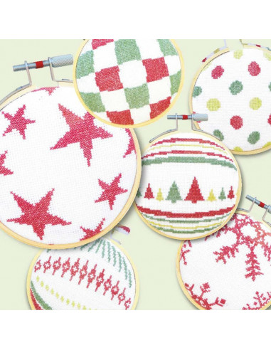 Lili Points - Les Boules de Noël 1 - Fiche de broderie au point de croix compté