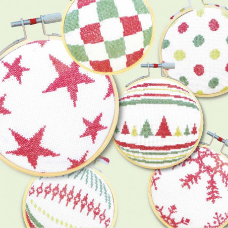 Lili Points - Les Boules de Noël 1 - Fiche de broderie au point de croix compté