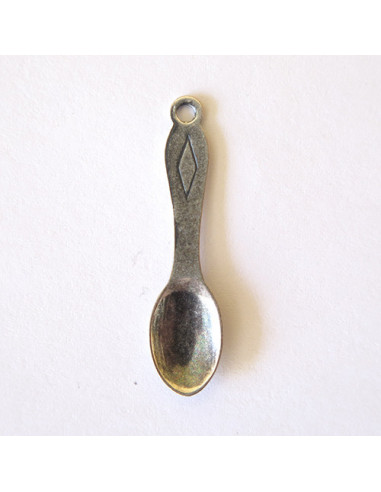 Charm / breloque, cuillère argentée de 30 mm