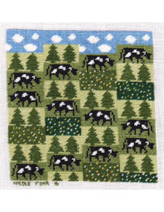 Les vaches se mettent au vert - Nicole Fuhr - broderie
