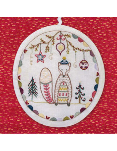 Kit de broderie traditionnelle "Sujet de noël N°5 - Renard" de Un Chat dans l'aiguille