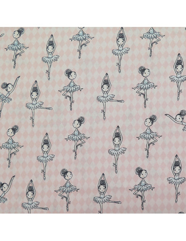 Tissu couture - Petites danseuses en percale de coton