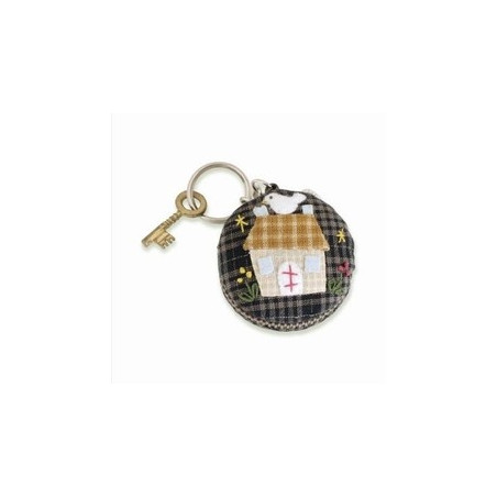 Kit de Patchwork - Happy Quilt - Porte-clé rond maison    