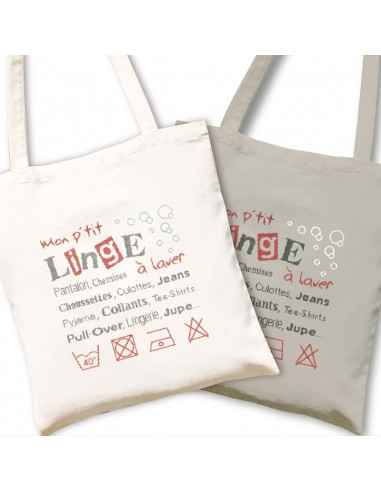 Lili Points - Fiche point de croix compté - Sac "Mon p'tit Linge"