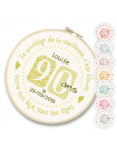 Lili Points - Fiche point de croix compté - 90 ans
