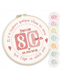 Lili Points - Fiche point de croix compté - 80 ans
