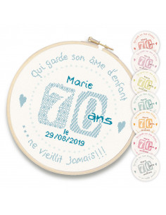 Lili Points - Fiche point de croix compté - 70 ans