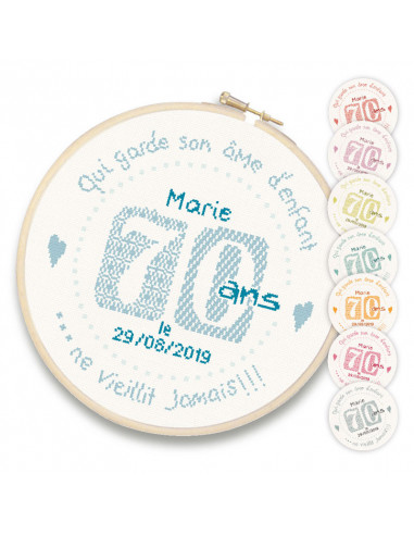Lili Points - Fiche point de croix compté - 70 ans