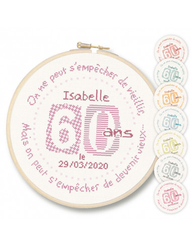Lili Points - Fiche point de croix compté - 60 ans