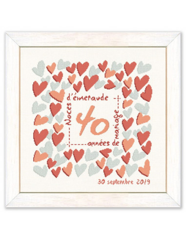 Lili Points - Fiche point de croix compté - 40 années de mariage