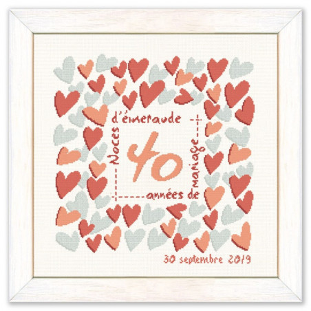 Lili Points - Fiche point de croix compté - 40 années de mariage