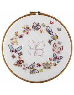 Kit de broderie traditionnelle "Collection Zen N°8 - Papillons" de Un Chat dans l'aiguille