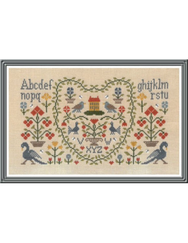 Jardin Privé - New Antique Sampler - Fiche point de croix compté
