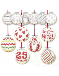 Lili Points - Les Boules de Noël 3 - Fiche de broderie au point de croix compté