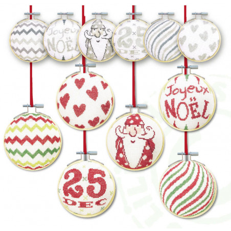 Lili Points - Les Boules de Noël 3 - Fiche de broderie au point de croix compté