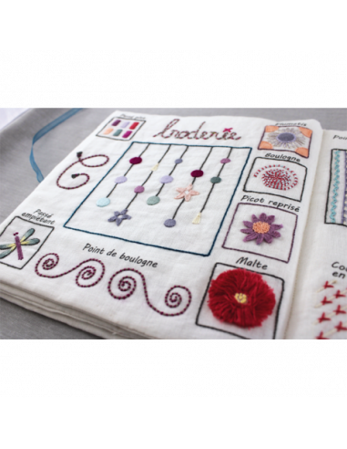 Kit de broderie traditionnelle "Cahier de broderie - Points de broderie" de Un Chat dans l'aiguille