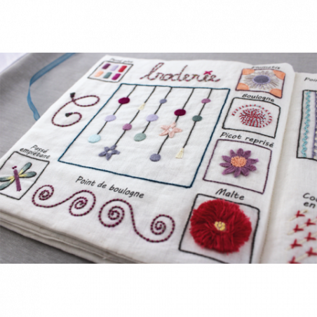 Kit de broderie traditionnelle "Cahier de broderie - Points de broderie" de Un Chat dans l'aiguille