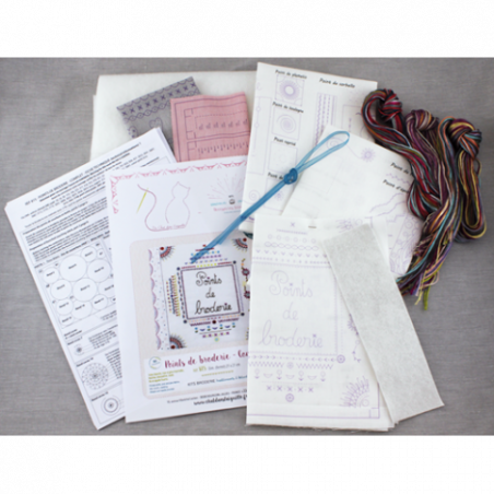Kit de broderie traditionnelle "Cahier de broderie - Points de broderie" de Un Chat dans l'aiguille