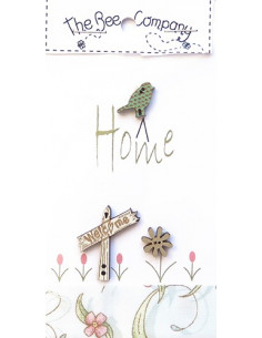 The Bee Company - Assortiment de boutons en bois - Home