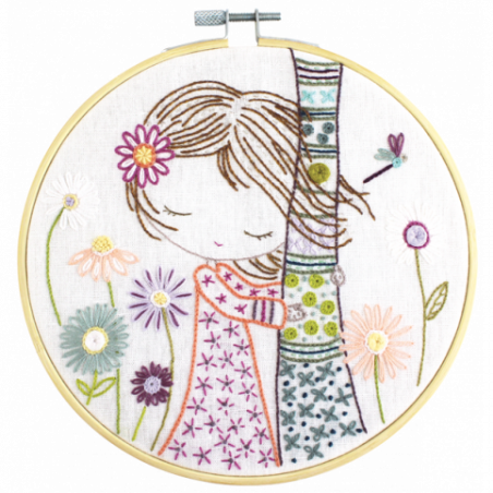Kit de broderie traditionnelle "Quand Salomé se ressource" de Un Chat dans l'aiguille