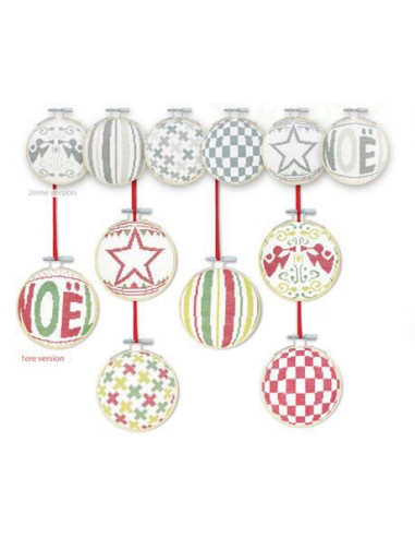 Lili Points - Les Boules de Noël 4 - Fiche de broderie au point de croix compté