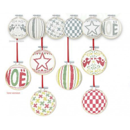 Lili Points - Les Boules de Noël 4 - Fiche de broderie au point de croix compté