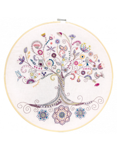 Kit de broderie traditionnelle "Mon arbre de vie - 40 cm" de Un Chat dans l'aiguille