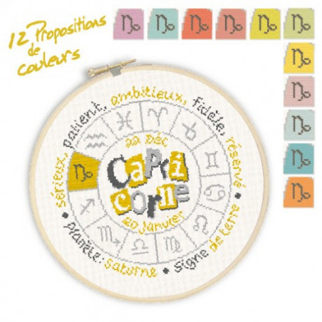 Lili Points - Fiche point de croix compté - Capricorne