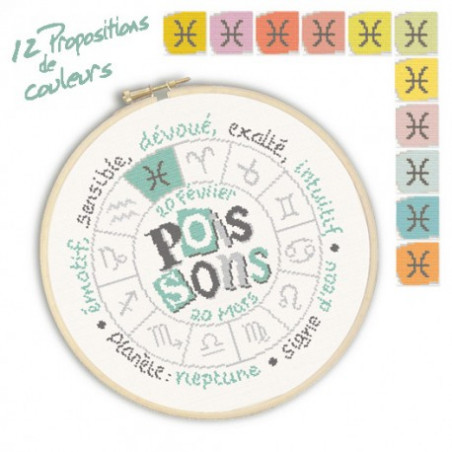 Lili Points - Fiche point de croix compté - Poissons