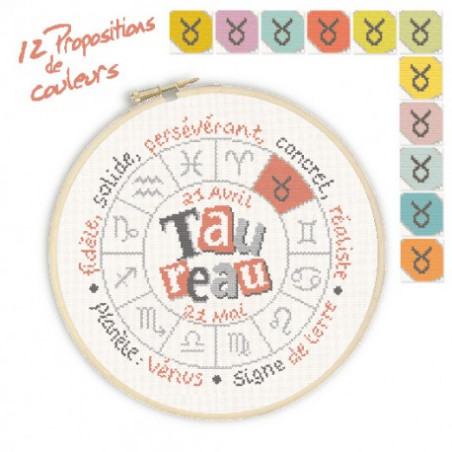 Lili Points - Fiche point de croix compté - Taureau