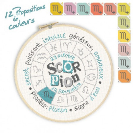 Lili Points - Fiche point de croix compté - Scorpion