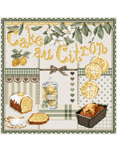 Madame La Fée - fiche de point de croix - Cake au Citron