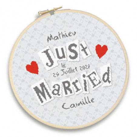 Lili Points - Fiche point de croix compté - Just Married