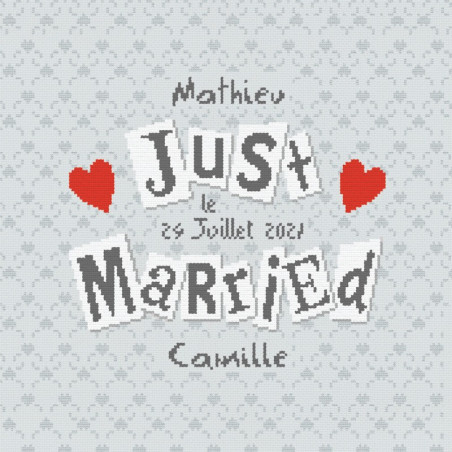 Lili Points - Fiche point de croix compté - Just Married