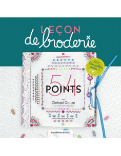 Livre - Leçon de broderie - 54 points de Christel Gouze Elbaz (Un chat dans l'Aiguille)