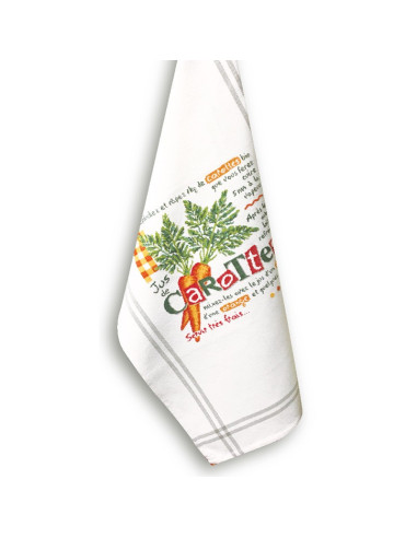 Lili Points - Fiche point de croix compté - Le jus de Carottes linge / torchon