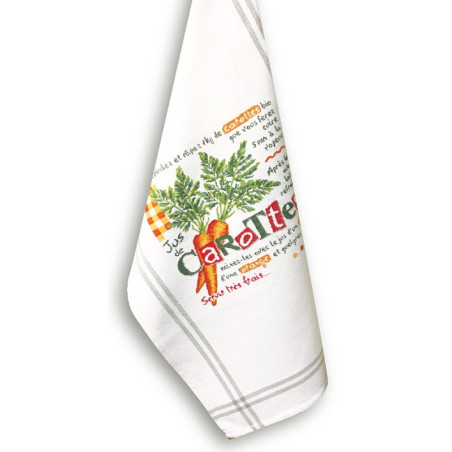 Lili Points - Fiche point de croix compté - Le jus de Carottes linge / torchon