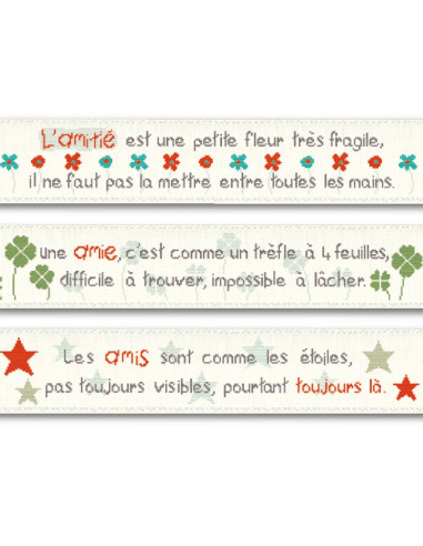 Lili Points - Fiche point de croix compté - Serviette de toilette Amitié
