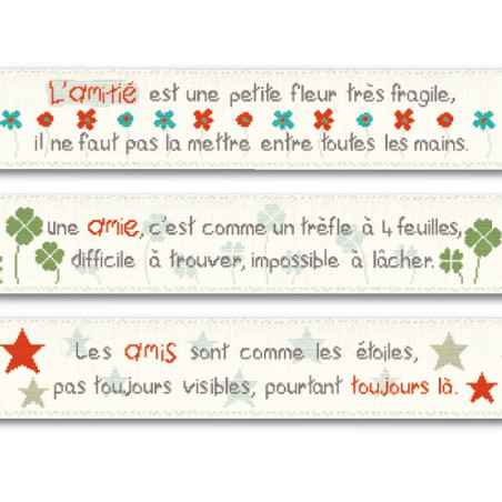 Lili Points - Fiche point de croix compté - Serviette de toilette Amitié