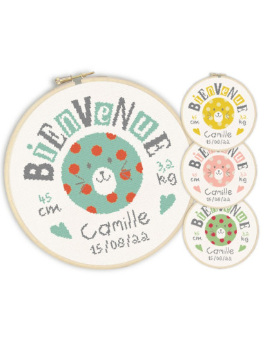 Lili Points - Fiche point de croix compté - Bienvenue bébé